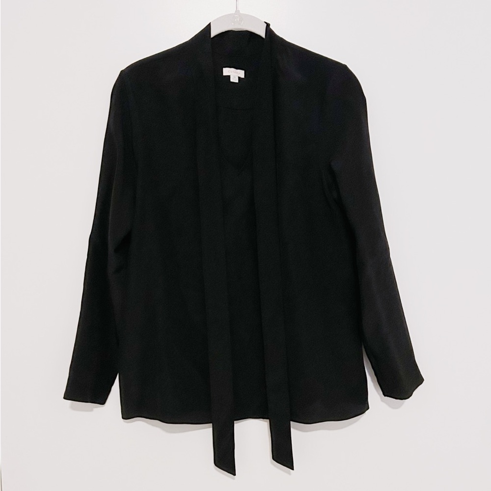 Cuyana Silk Bow Blouse - Picture 2 of 6
